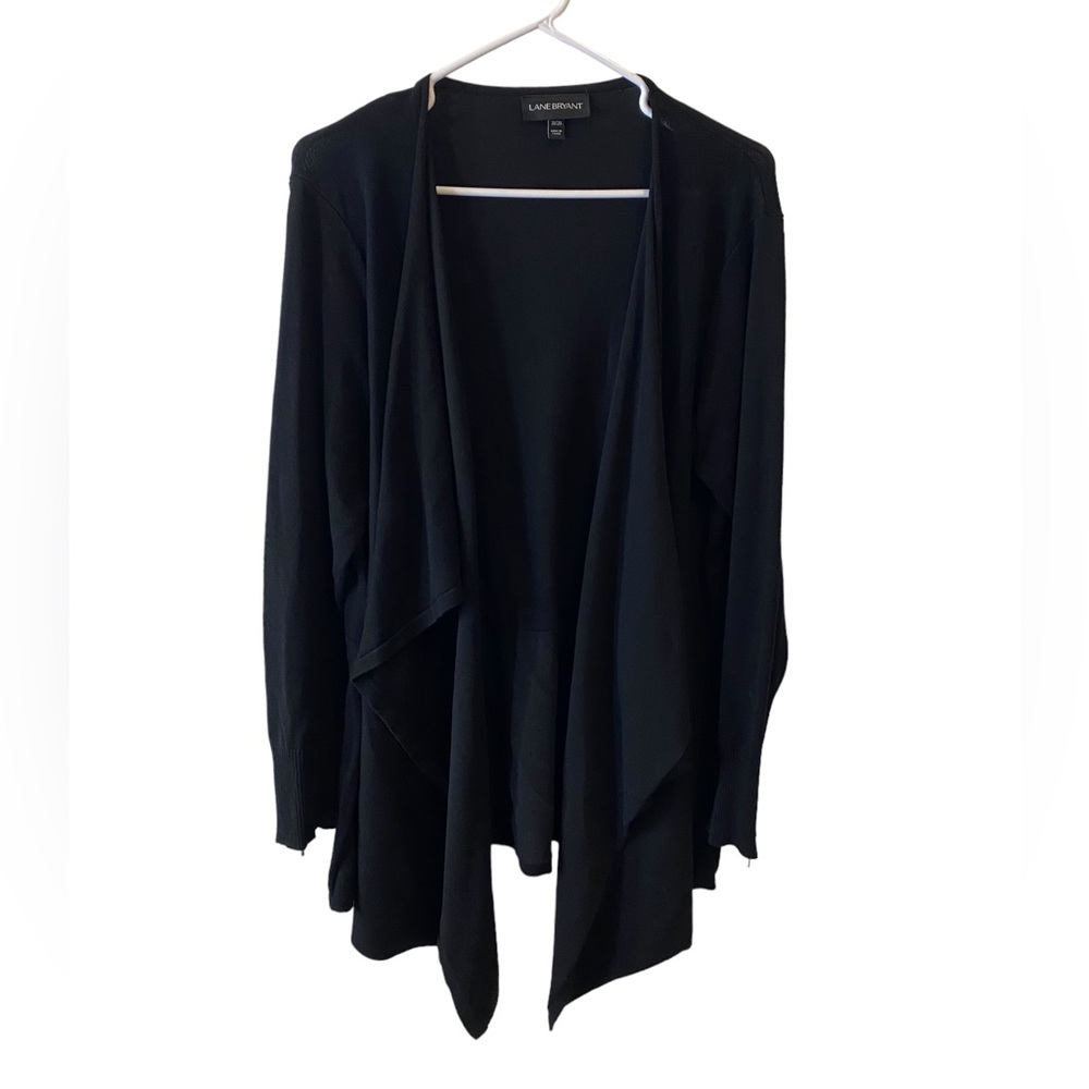 Lane Bryant Black Open Front Waterfall Cardigan Size 18/20